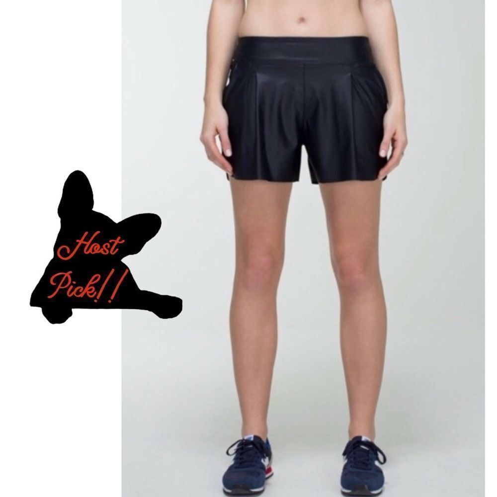 LULULEMON Here to There faux leather shorts with pockets - worn once.